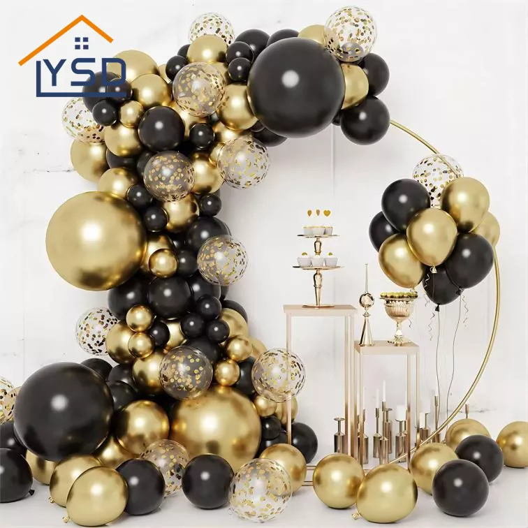 Schwarzer Gold -Latex -Ballon -Set