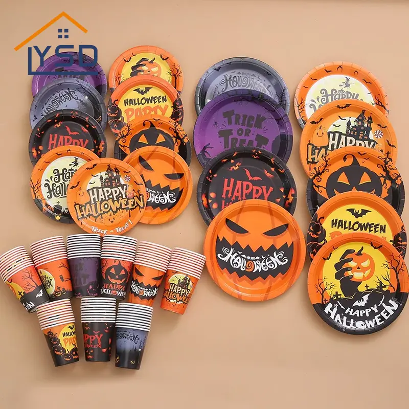 Halloween -Einweg -Tablabel -Sets